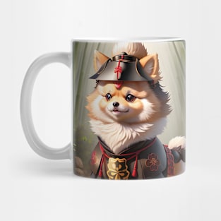 A cute samurai pomeranian Mug